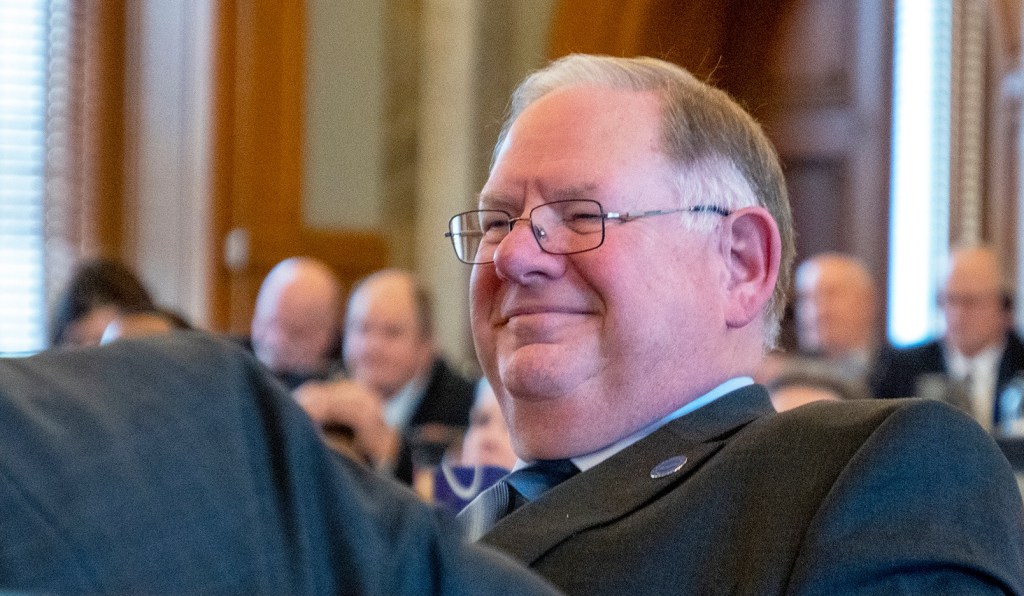 House Speaker Dan Hawkins, seen during a March 21, 2023, session of the House, exaggerates the cost of Medicaid expansion and mocks the proposal to grant Medicaid eligibility to an estimated 150,000 adults and children.