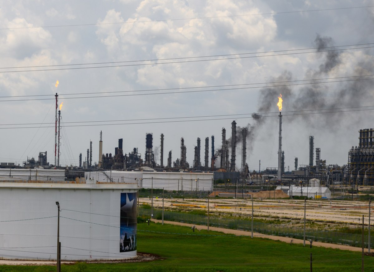 The Exxon Mobil Olefins plant in Baytown, Texas, during a July 2019 fire.
