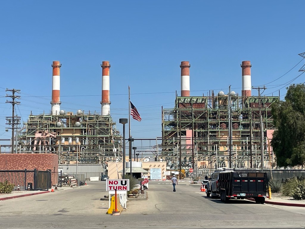 At Valley Generating Station in Sun Valley, the Los Angeles Department of Water and Power is demolishing four red-and-white striped stacks to make way for what it says will be renewable and possibly hydrogen projects.