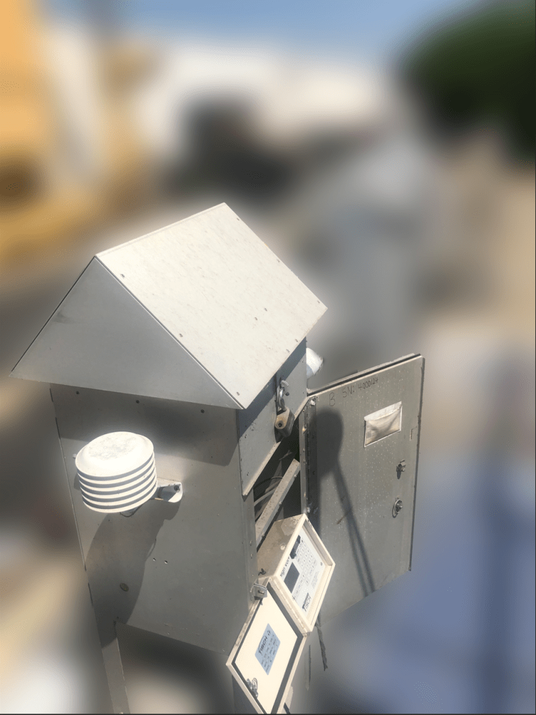 South Coast air regulators oversee Ecobat’s four fenceline monitors, including this one, which measures daily concentrations of lead and arsenic.